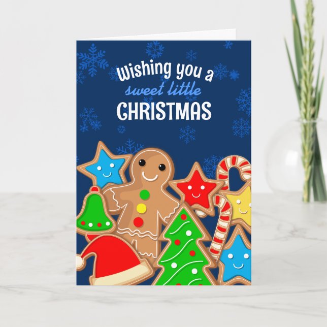 Tarjeta Festiva Navidades galletas de chocolate dulce de vacacione (Anverso)