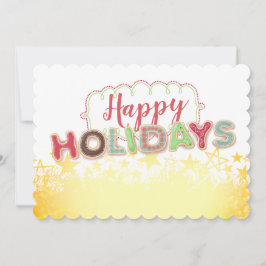 Tarjeta Festiva Navidades galletitas palabras regalo de comida tar