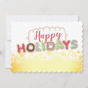 Tarjeta Festiva Navidades galletitas palabras regalo de comida tar