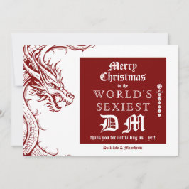 Tarjeta Festiva Navidades Gamer Celtic Dragon DND RPG DM