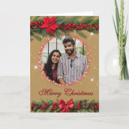 Tarjeta Festiva Navidades Garland Photo