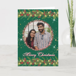 Tarjeta Festiva Navidades Garland Photo