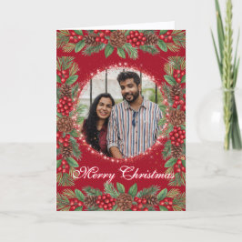 Tarjeta Festiva Navidades Garland Photo