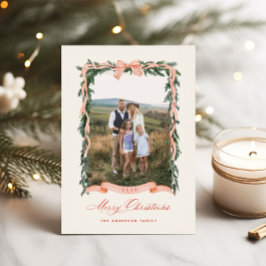 Tarjeta Festiva Navidades Garland Photo