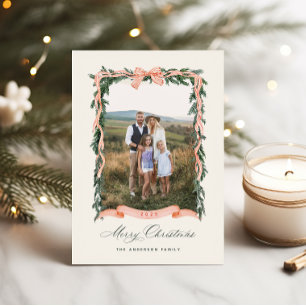 Tarjeta Festiva Navidades Garland Photo