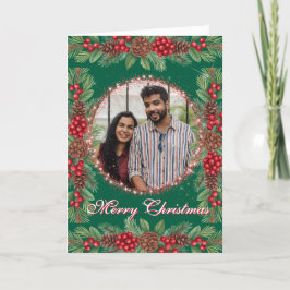 Tarjeta Festiva Navidades Garland Photo