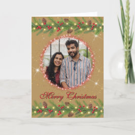 Tarjeta Festiva Navidades Garland Photo