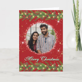 Tarjeta Festiva Navidades Garland Photo