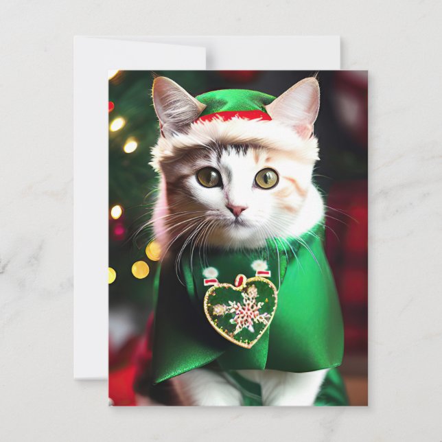 Tarjeta Festiva Navidades gatitos (Anverso)