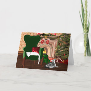 Tarjeta Festiva Navidades gatos gatitos