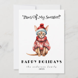 Tarjeta Festiva Navidades gatos Mascotas singulares rojos feos sué