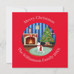Tarjeta Festiva Navidades gatos turcos de Angora Kitty