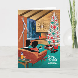 Tarjeta Festiva Navidades gay modernos de mediados del siglo 2014