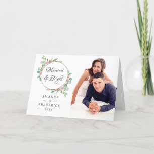 Tarjeta Festiva Navidades geométricos de acuarela casados y brilla