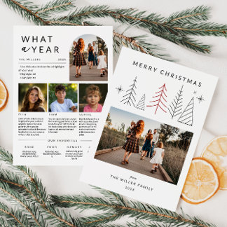 Tarjeta Festiva Navidades Geométricos Modernos Foto De Año De Rese