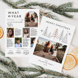 Tarjeta Festiva Navidades Geométricos Modernos Foto De Año De Rese