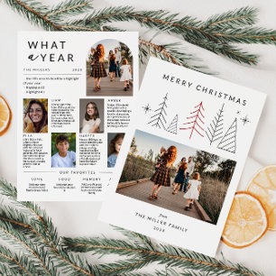 Tarjeta Festiva Navidades Geométricos Modernos Foto De Año De Rese