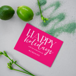 Tarjeta Festiva Navidades Geométricos Modernos Girly Pink