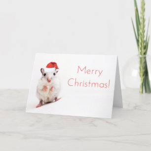 Tarjeta Festiva Navidades Gerbil Santa Hat Gerbils Santa Clause