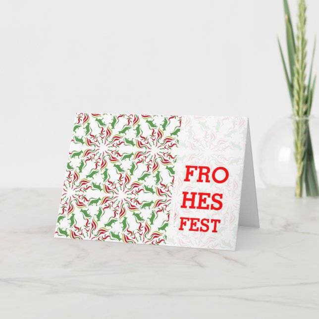 Tarjeta Festiva Navidades German Shepherd (Anverso)