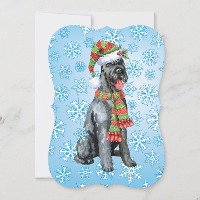 Tarjeta Festiva Navidades Giant Schnauzer (Anverso)