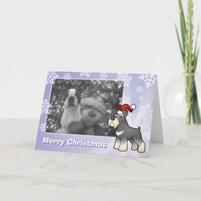 Tarjeta Festiva Navidades Giant/Standard/Ministral Schnauzer (Anverso)