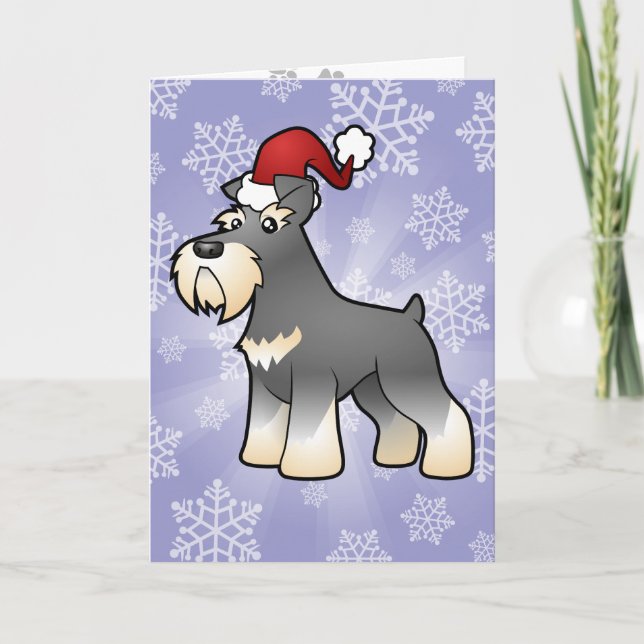 Tarjeta Festiva Navidades Giant/Standard/Ministral Schnauzer (Anverso)
