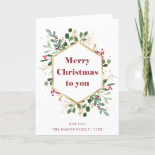 Tarjeta Festiva Navidades Gilded Greenery Imagen interna