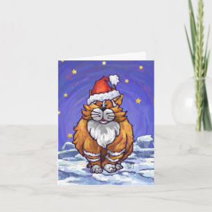 Tarjeta Festiva Navidades Ginger Cat