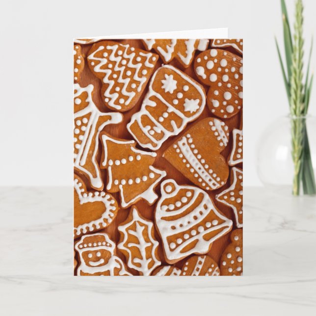 Tarjeta Festiva Navidades Gingerbread Biscuits (Anverso)