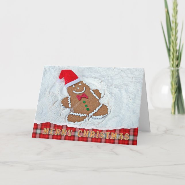 Tarjeta Festiva Navidades Gingerbread Snow Angel (Anverso)