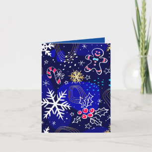 Tarjeta Festiva Navidades Gingerbread y Candy Cane Wiers