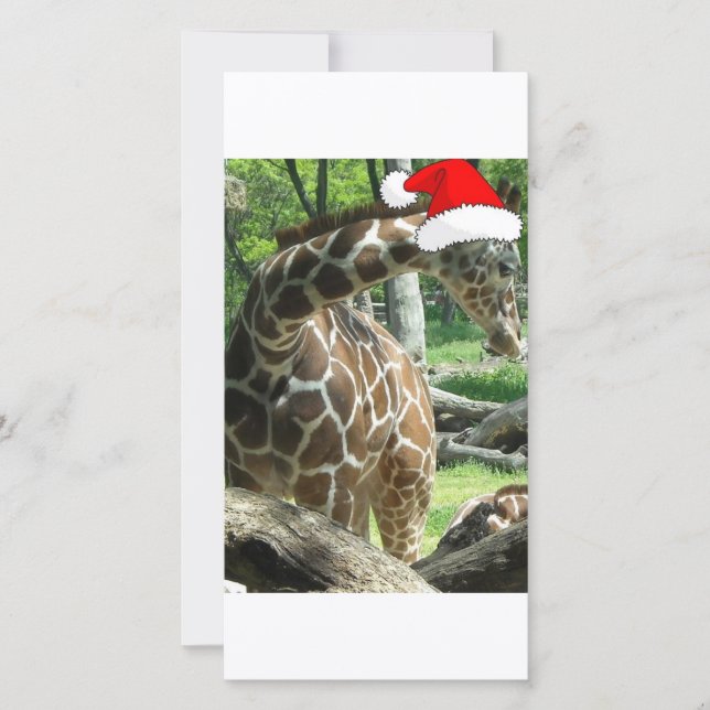 Tarjeta Festiva Navidades Giraffe (Anverso)