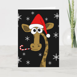 Tarjeta Festiva Navidades giraffe