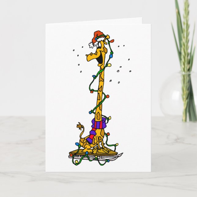 Tarjeta Festiva Navidades Giraffe (Anverso)