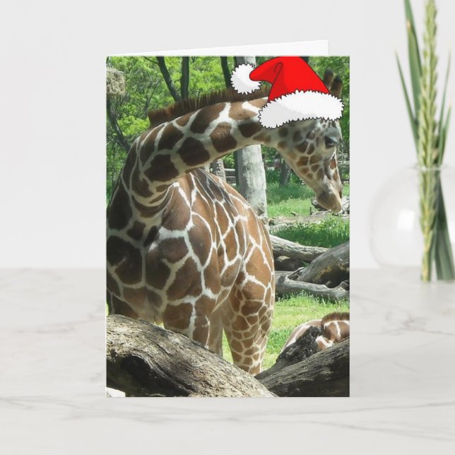 Tarjeta Festiva Navidades Giraffe (Anverso)