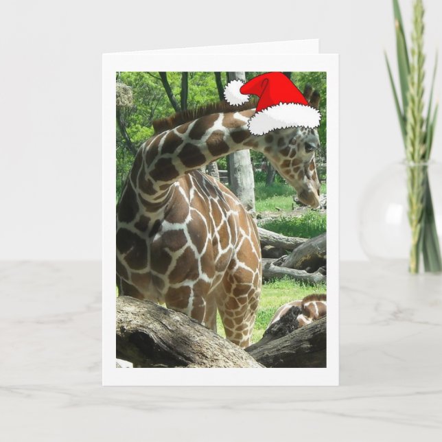 Tarjeta Festiva Navidades Giraffe (Anverso)
