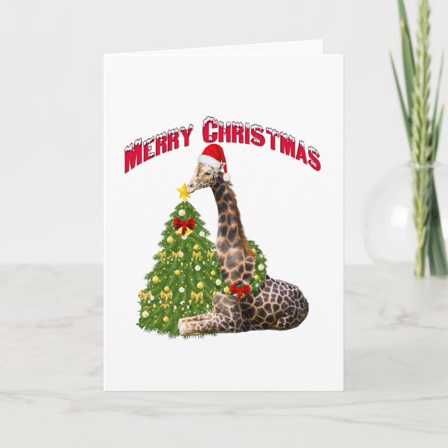 Tarjeta Festiva Navidades Giraffe (Anverso)
