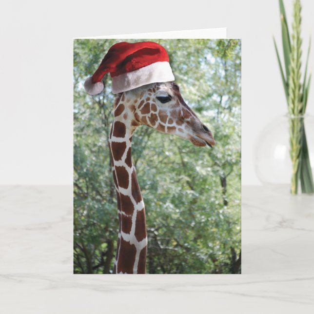 Tarjeta Festiva Navidades Giraffe (Anverso)
