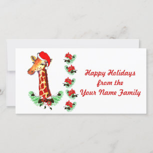 Tarjeta Festiva Navidades Giraffe