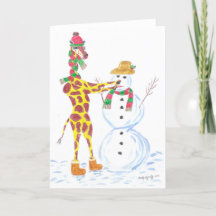 Navidades Giraffe y Snowman