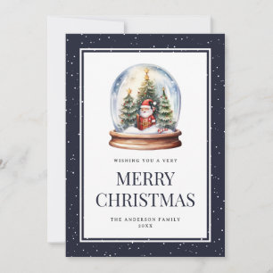 Tarjeta Festiva Navidades Globe Santa Claus Snowy