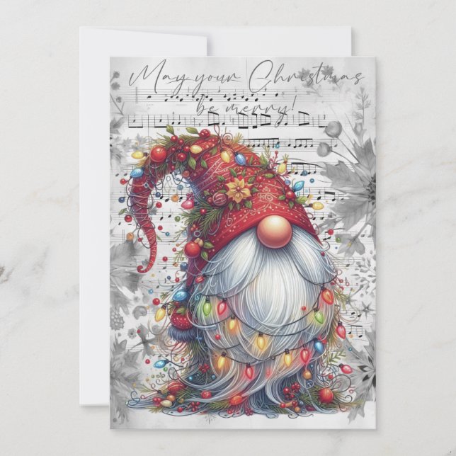 Tarjeta Festiva Navidades Gnome (Anverso)