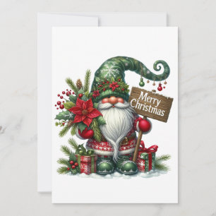 Tarjeta Festiva Navidades Gnome