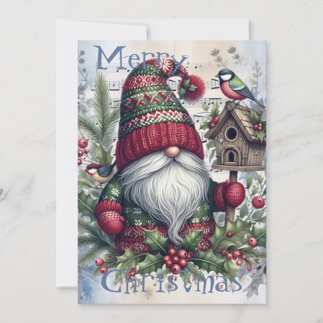 Tarjeta Festiva Navidades Gnome (Anverso)