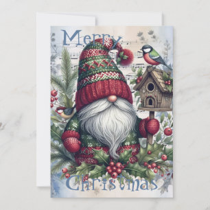Tarjeta Festiva Navidades Gnome