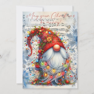 Tarjeta Festiva Navidades Gnome