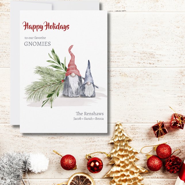 Tarjeta Festiva Navidades Gnome personalizados divertidos (Subido por el creador)
