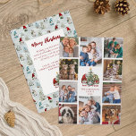 Tarjeta Festiva Navidades Gnomes Familia 10 Collage de fotos<br><div class="desc">Esta tarjeta única de Navidades de collage de fotos es perfecta para mostrar las fotos de tu familia del año pasado. Hay 10 fotos por fuera, con lindos gnomos de vacaciones acuáticas cargando regalos al lado de un árbol de Navidad en el centro. En la parte de atrás hay un...</div>