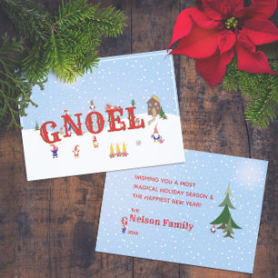 Tarjeta Festiva navidades ⛄ Gnomes G-Noel